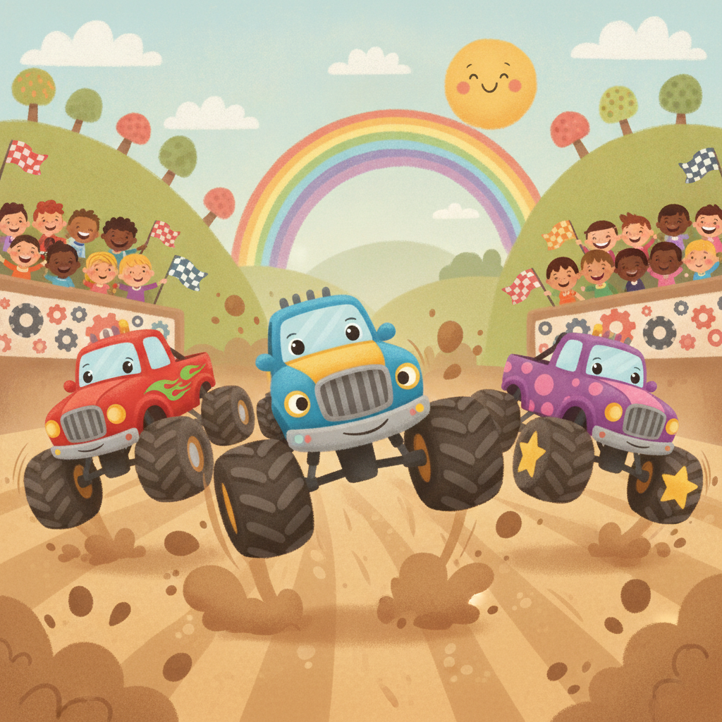 Big Wheels, Big Fun! - children's storybook about monster trucks